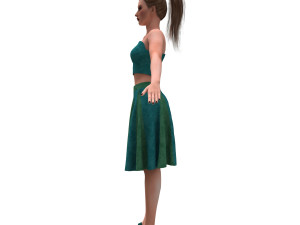 3d realistic female with clothing skirt 2 3D 模型