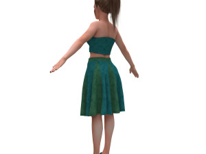 3d realistic female with clothing skirt 2 3D 模型