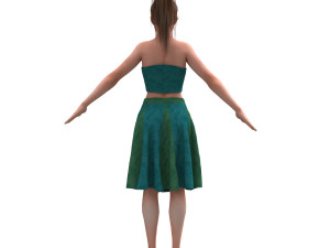 3d realistic female with clothing skirt 2 3D 模型
