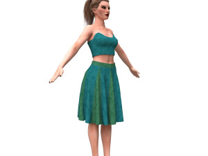 3d realistic female with clothing skirt 2 3D 模型
