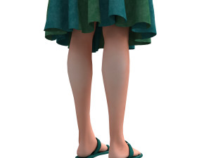 3d realistic female with clothing skirt 2 3D 模型