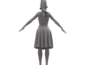 3d realistic female with clothing skirt 2 3D 模型