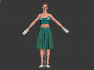 3d realistic female with clothing skirt 2 3D 模型