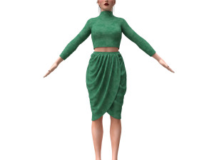3d realistic female with clothing skirt 3 3D-Modell