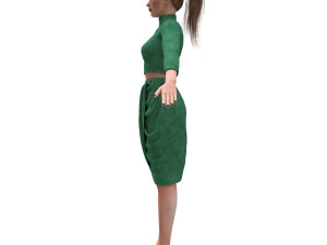3d realistic female with clothing skirt 3 3D-Modell
