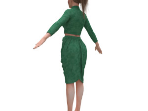 3d realistic female with clothing skirt 3 3D-Modell