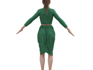 3d realistic female with clothing skirt 3 3D-Modell