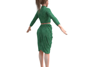 3d realistic female with clothing skirt 3 3D-Modell