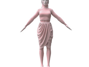 3d realistic female with clothing skirt 3 3D-Modell