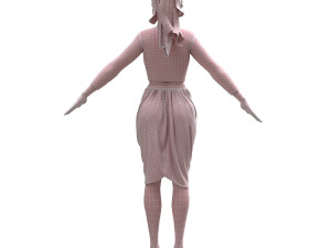 3d realistic female with clothing skirt 3 3D-Modell