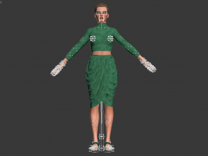 3d realistic female with clothing skirt 3 3D-Modell