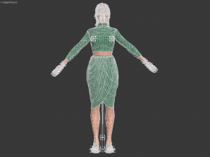 3d realistic female with clothing skirt 3 3D-Modell