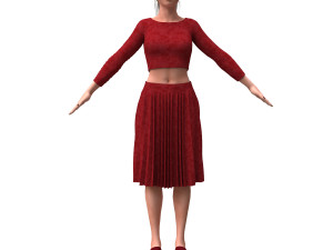 realistic female with clothing skirt 4 3D 模型