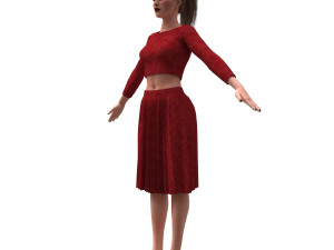 realistic female with clothing skirt 4 3D 模型