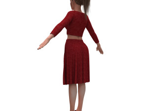 realistic female with clothing skirt 4 3D 模型