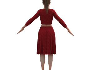 realistic female with clothing skirt 4 3D 模型