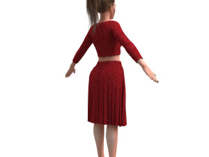 realistic female with clothing skirt 4 3D 模型