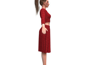 realistic female with clothing skirt 4 3D 模型