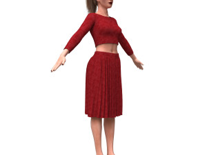 realistic female with clothing skirt 4 3D 模型