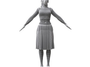 realistic female with clothing skirt 4 3D 模型