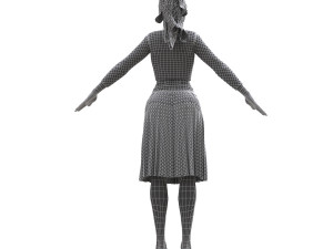 realistic female with clothing skirt 4 3D 模型