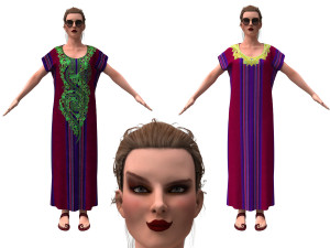 3d realistic female with clothing arabic faracha 3D Model