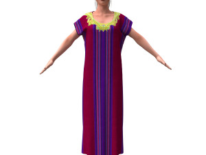 3d realistic female with clothing arabic faracha 3D 모델