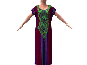 3d realistic female with clothing arabic faracha 3D 모델