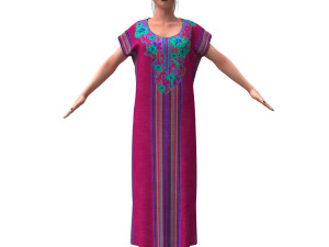 3d realistic female with clothing arabic faracha 3D 모델