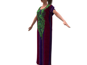 3d realistic female with clothing arabic faracha 3D 모델