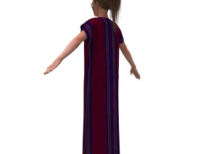 3d realistic female with clothing arabic faracha 3D 모델
