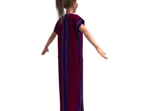 3d realistic female with clothing arabic faracha 3D 모델