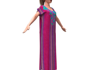 3d realistic female with clothing arabic faracha 3D 모델