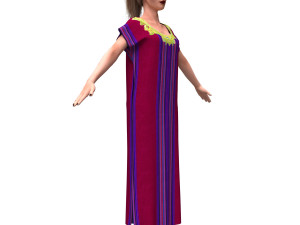 3d realistic female with clothing arabic faracha 3D 모델