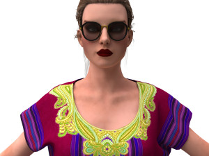 3d realistic female with clothing arabic faracha 3D 모델