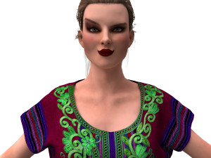 3d realistic female with clothing arabic faracha 3D 모델