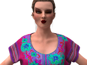 3d realistic female with clothing arabic faracha 3D 모델