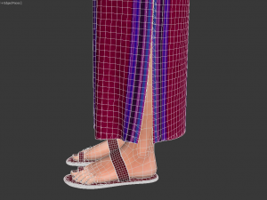 3d realistic female with clothing arabic faracha 3D 모델