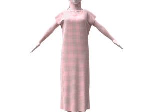 3d realistic female with clothing arabic faracha 3D 모델