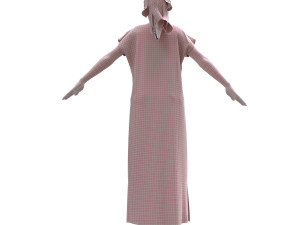 3d realistic female with clothing arabic faracha 3D 모델