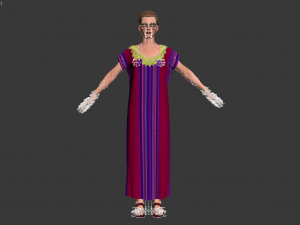 3d realistic female with clothing arabic faracha 3D 모델