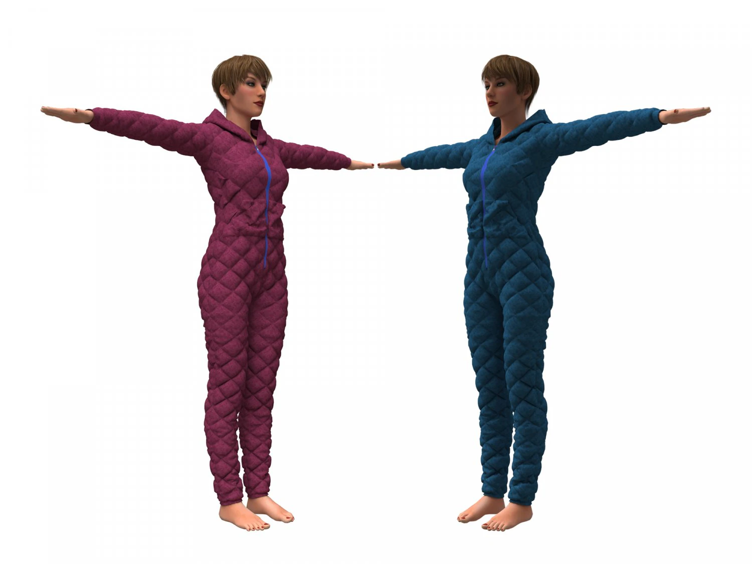womens overalls 3D Model .c4d .max .obj .3ds .fbx .stl .blend 