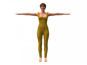 3d realistic womans with overalls clothing 3D मॉडल