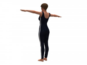 3d realistic womans with overalls clothing 3D मॉडल