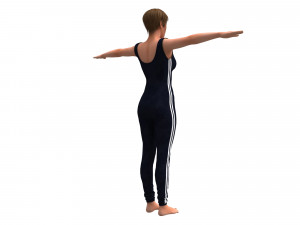 3d realistic womans with overalls clothing 3D मॉडल