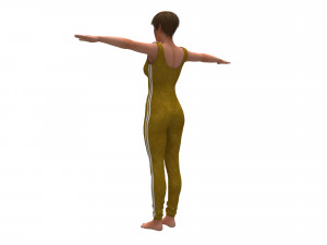 3d realistic womans with overalls clothing 3D मॉडल