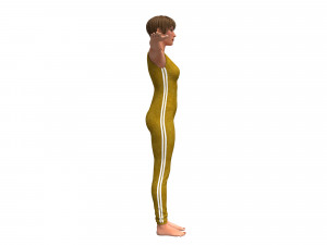 3d realistic womans with overalls clothing 3D मॉडल