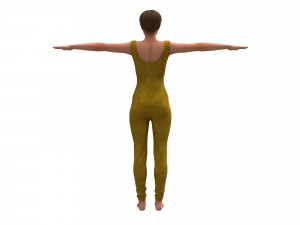 3d realistic womans with overalls clothing 3D मॉडल