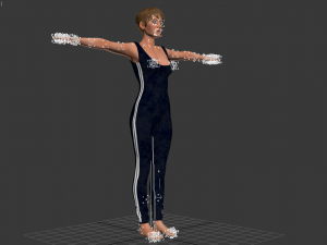 3d realistic womans with overalls clothing 3D मॉडल