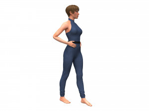 3d realistic female with clothing jumpsuit Modelo 3D